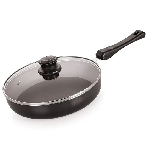 Image of Nirlon Fry Pan with Glass Lid Cookware 