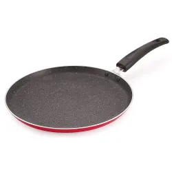 Nirlon Ruby Granite Non Stick Aluminium Gas & stovetops Friendly Flat Dosa Tawa 26cm Color-Red(Ruby_Granite_FT26cm)