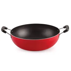 Nirlon Kitchen Accessories for Cooking Nonstick Kadhai/Wok 22cm - 1.8 Liter with Handle[3mm_Clasic_KD12]
