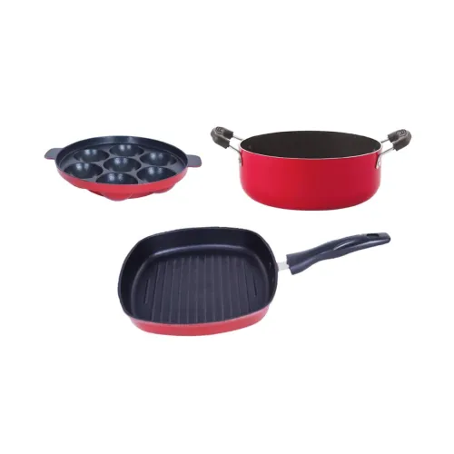 Image of Nirlon Kitchen Pots & Pans Non Stick Cookware Set of 3