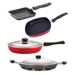 Nirlon Kitchenware Cookware 3 Layer Superior Coating Gift Set of 4