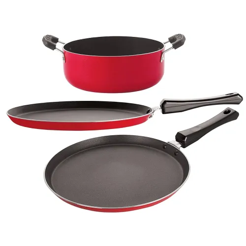 Image of Nirlon Non-Stick 3Pcs Cookware Set 