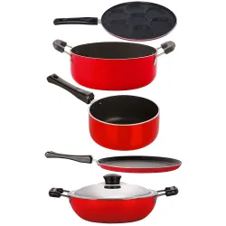 Nirlon Non-Stick 5 Piece Aluminium Pots and Pans Set