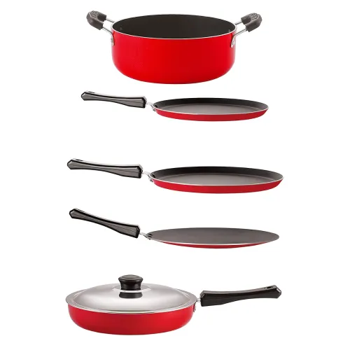 Image of Nirlon Non-Stick 5 Piece PFOA Free Healthy Best Quality Kitchenware Essential Set Offer