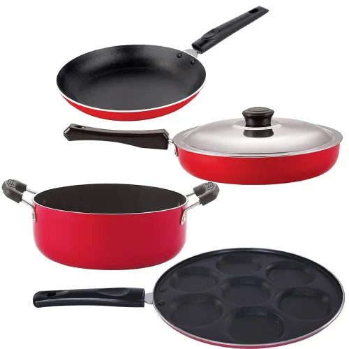 Image of Nirlon Non-Stick Aluminium 3 Layer Coated 4 Piece
