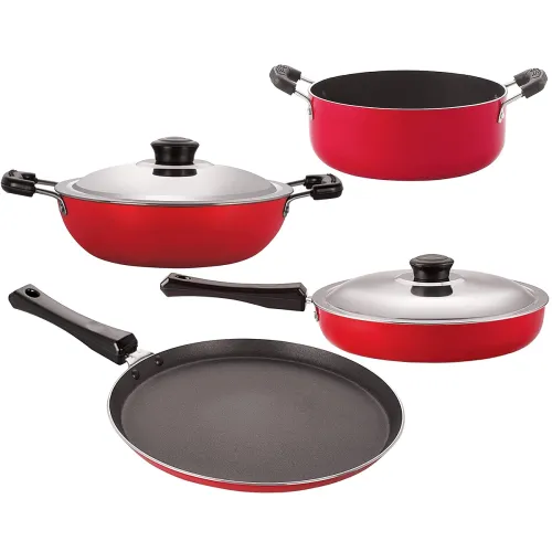 Image of Nirlon Non-Stick Aluminium 4 Piece Combo Set