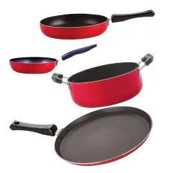 Nirlon Non Stick Aluminium Chemical Free Kitchen Item Set of 4 Pieces (FT13_FP11_CVG_CS24)