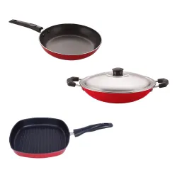 Nirlon Non-Stick Aluminium Cookware Combo Set Set of 3