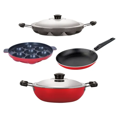 Image of Nirlon Non-Stick Aluminium Cookware Set – 4 Pieces