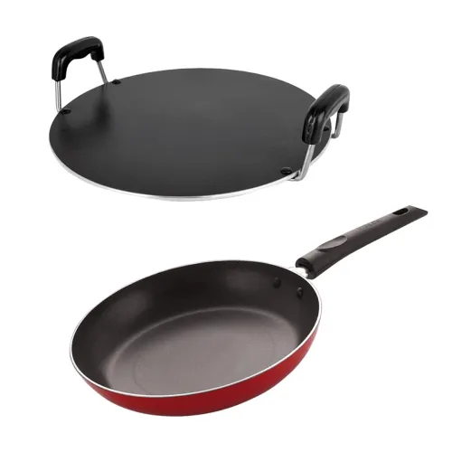 Image of Nirlon Non-Stick Aluminium Cookware Set of 2 Pieces Red Color(2.6mm_RT_TP24)