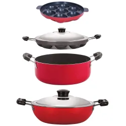 Nirlon Non-Stick Aluminium Heat Resistance Cookware Set of 4