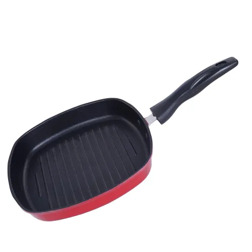 Image of Nirlon Non Stick Aluminium Square Grill Pan 24.5cm Gas Stove Compatible Only[3mm_Clasic_GP24.5]