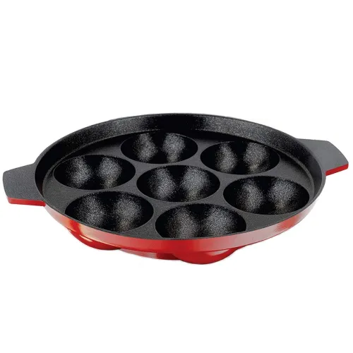 Image of Nirlon Aluminium Non-Stick 7 Cavity Appam PatraPaniyarakkal | Paniyaram | Appam Pan | Pan Cake Maker | Ponganal Maker | 