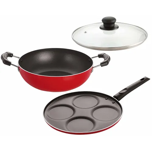 Image of Nirlon Non-Stick Bpa Free Aluminium Kitchen Cooking Essential Set, 3 Pieces 