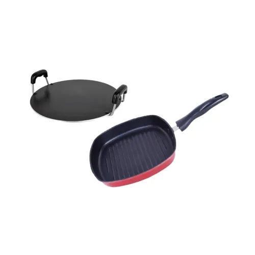 Image of Nirlon Non Stick Cooking Pan and Pot Utensils Gift Kitchen Set of 2 Pieces (RT_GP22)