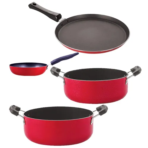 Image of Nirlon Non Stick Coating Aluminium Heat Resistance Cookware Gift Set of 4 