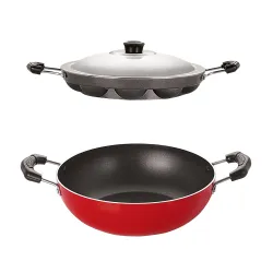 Nirlon Non-Stick Coated Dishwasher Safe Aluminium Kitchenware Combo Set