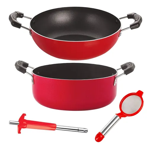 Image of Nirlon Non-Stick Stain Free Non-Toxic 4 Piece Kitchen Essential Combo 