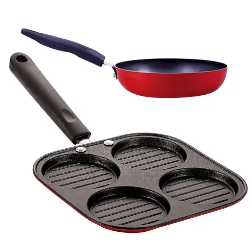Image of Nirlon Non-Stick 2 Pc Combo Set (Uttapam 4-Cavity + Tadka Pan 13cm)