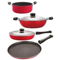 Nirlon Non-Stick Aluminium 4 Piece Gas Compatible Superior Quality Kitchenware