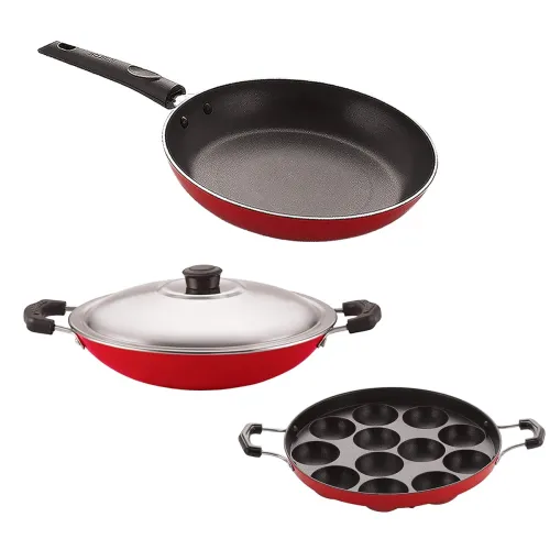 Image of Nirlon Non-Stick Aluminium Cookware Set (3-Piece)
