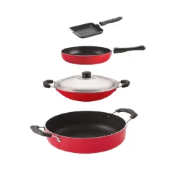 Nirlon Non-Stick Aluminium Cookware Set 4Pc
