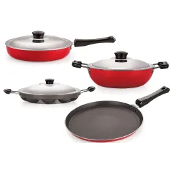 Nirlon Non-Stick Aluminium Flat Base Essential Combo 