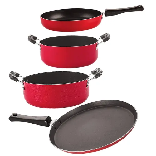Image of Nirlon Non Stick Aluminium Heat Resistance Cookware Set of 4 Pcs
