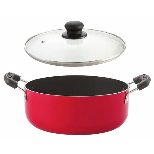 Image of Nirlon Nonstick Biryani Pot 3.1L with Lid (Red)