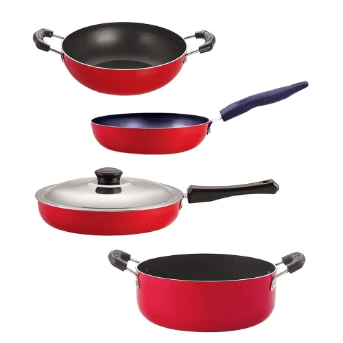 Image of NIRLON Non-Stick Chemical-Free Aluminium Healthy Kitchenware Set of 4 Pieces