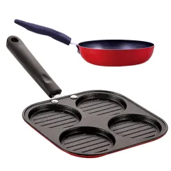 NIRLON Non-Stick Combo – Uttapam Pan & Tadka Pan, 2 Pcs