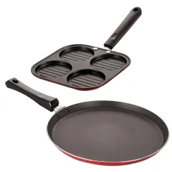 NIRLON Nonstick Cookware Combo Set2  Casting Uttapam and  Flat Tawa