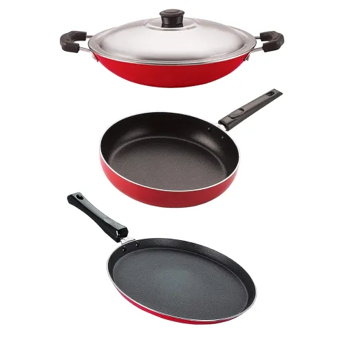 Image of Nirlon Non Stick Cookware Pots & Pan Gift Set of 3 Pieces 