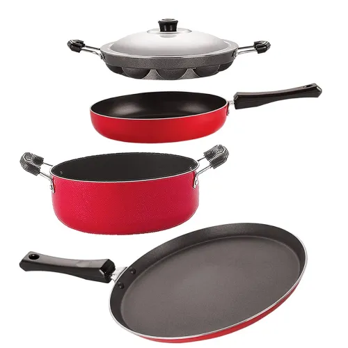 Image of Nirlon Aluminium Non Stick Kitchen Essentials cookware Set of 4 Pieces (FT13_FP10_AP12_CS24)