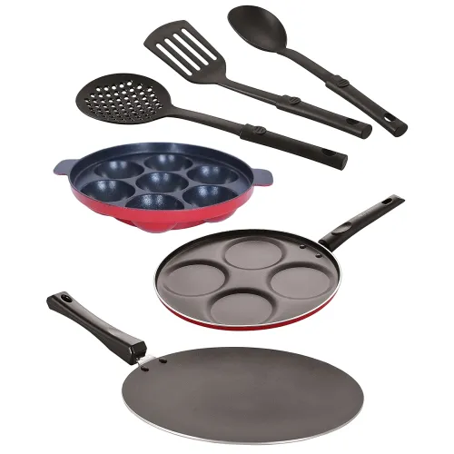 Image of Nirlon Non-Stick Cookware Set, 6 Pcs
