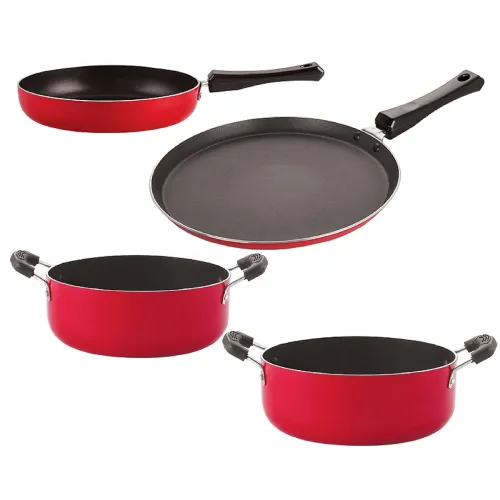 Image of Nirlon Kitchen Pots & Pans Premium Quality Non Stick Cookware Set of 4 Pieces (FT13_FP10_CS22_CS24)