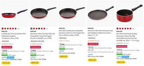 Image of Nirlon Non-Stick Kitchen Accessories upto 81% Discount