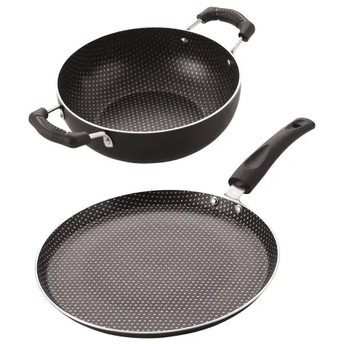Image of Nirlon Polka-Dot Non Stick Aluminium 2 Piece Pots Pan Set
