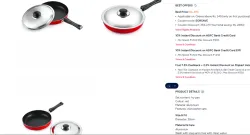  NIRLON Red Aluminium Dishwasher Safe Fry Pan