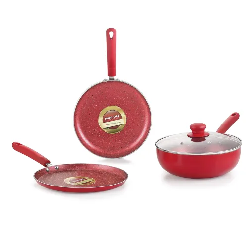 Image of Nirlon Red Velvet 4-Piece Non Stick Induction Cookware