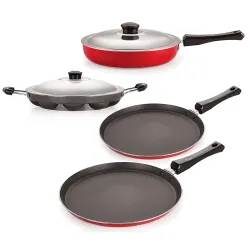 Nirlon Rust Free Non-Stick Cookware Gift Set Withsteel Lid