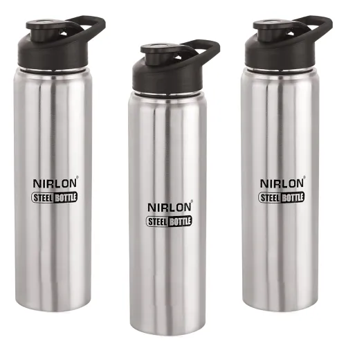 Image of NIRLON Josh Stainless Steel Single Wall Fridge Water Bottle/Home Refrigerator Bottle/Office/Schoolkids Bottle, Silver Se