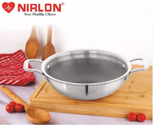 Image of NIRLON Stainless Steel Cookware Deep Kadai