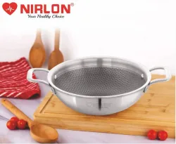 NIRLON Stainless Steel Cookware Deep Kadai