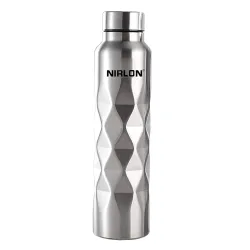 NIRLON Stainless Steel Diamond Cut Single Wall Water Bottle, 1000ML