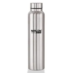 NIRLON Stainless Steel Fridge Water Bottle/Refrigerator Bottle/Single Wall/Leakproof, Silver, 1000 ml, Pack of 1 (FB Eco