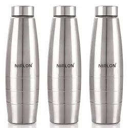 Nirlon Stainless Steel Water Bottle 1000 ml set of 3
