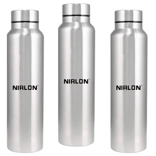 Image of NIRLON Stainless Steel Water Bottle Set, 1000ml, Leak-Proof, Set of 3