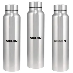 NIRLON Stainless Steel Water Bottle Set, 1000ml, Leak-Proof, Set of 3