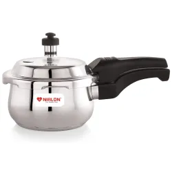 NIRLON Sandwich Bottom Induction Friendly Outer Lid Stainless Steel Pressure Cooker (1.5 Liter)